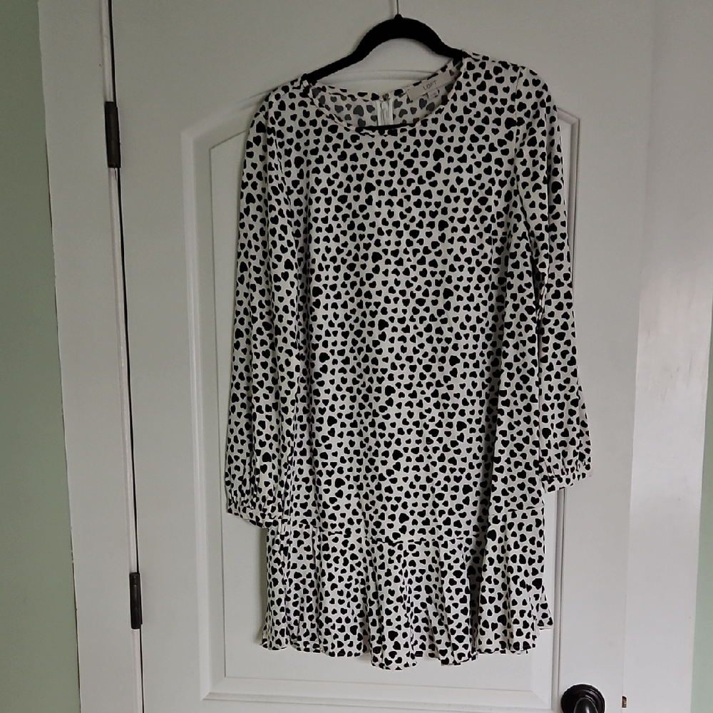 Loft Heart Print Swing Dress